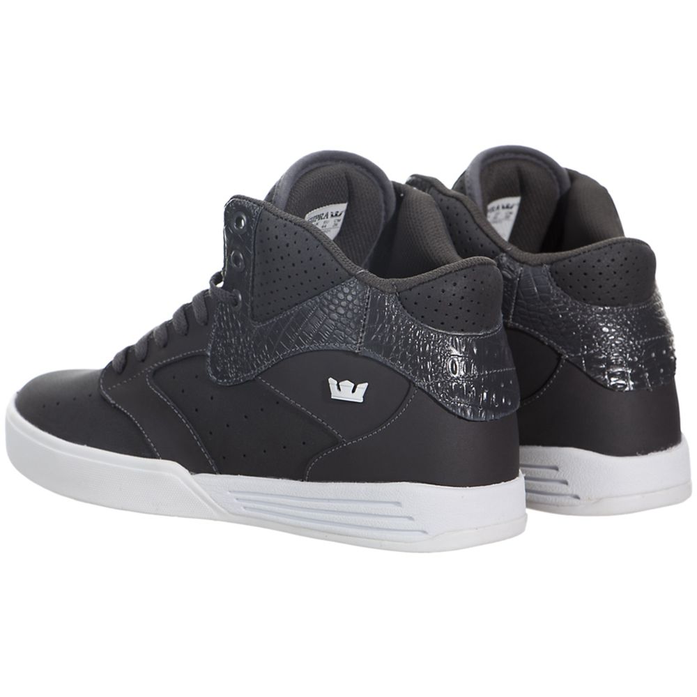 Chaussures de Skate Supra Khan Grise Charcoal/White Homme | QTV-24734951